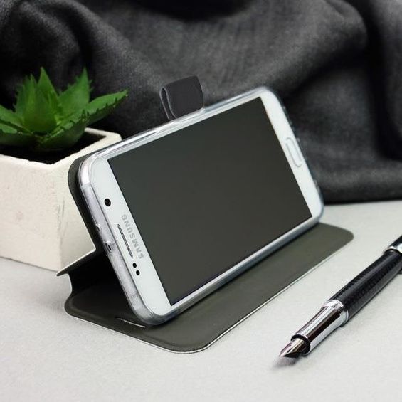 Etui ze skóry naturalnej do Huawei Nova 5T - wzór Black Leather