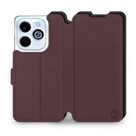 Etui Soft Touch do Infinix HOT 40i - wzór Matowy burgund z czernią