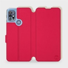 Etui Soft Touch do Motorola Moto G20 - wzór Żywa czerwień z platyną
