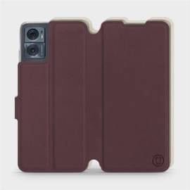 Etui Soft Touch do Motorola Moto E22i - wzór Matowy burgund z platyną