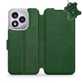 Etui ze skóry naturalnej do Huawei Honor 400 Lite - wzór Green Leather