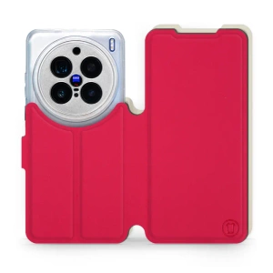 Etui Soft Touch do Vivo X200 Pro 5G - wzór Żywa czerwień z platyną