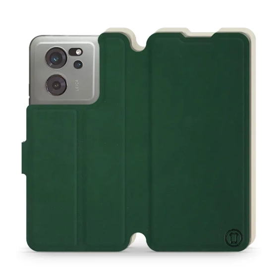 Etui Soft Touch do Xiaomi 13T Pro - wzór Miejska zieleń z platyną