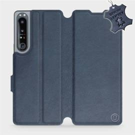 Etui ze skóry naturalnej do Sony Xperia 1 IV - wzór Blue Leather