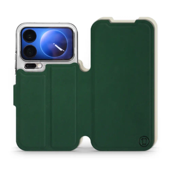 Etui Soft Touch do Xiaomi 17 Pro - wzór Miejska zieleń z platyną