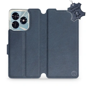 Etui ze skóry naturalnej do Huawei Honor X5c Plus - wzór Blue Leather