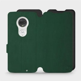 Etui Soft Touch do Motorola Moto G7 Plus - wzór Miejska zieleń z czernią