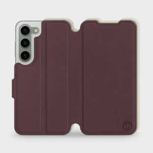 Etui Soft Touch do Samsung Galaxy S23 - wzór Matowy burgund z platyną