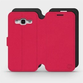 Etui Soft Touch do Samsung Galaxy J3 2016 - wzór Żywa czerwień z czernią