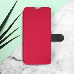 Etui Soft Touch do Motorola One Vision - wzór Żywa czerwień z czernią