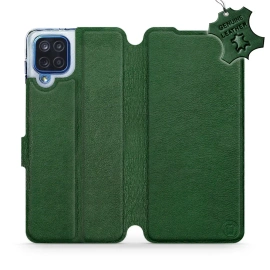 Etui ze skóry naturalnej do Samsung Galaxy M12 - wzór Green Leather
