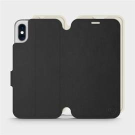 Etui Soft Touch do Apple iPhone X - wzór Satynowa czerń z platyną