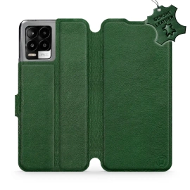 Etui ze skóry naturalnej do Realme 8 - wzór Green Leather
