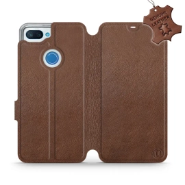 Etui ze skóry naturalnej do Xiaomi Mi 8 Lite - wzór Brown Leather