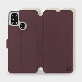 Etui Soft Touch do Samsung Galaxy M31 - wzór Matowy burgund z platyną