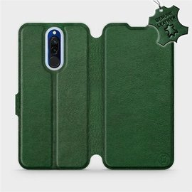 Etui ze skóry naturalnej do Xiaomi Redmi 8 - wzór Green Leather