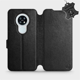 Etui ze skóry naturalnej do Nokia 6.2 - wzór Black Leather