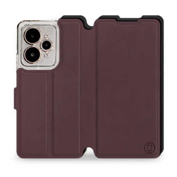 Etui Soft Touch do Realme 15 5G - wzór Matowy burgund z czernią