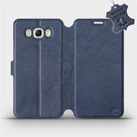 Etui ze skóry naturalnej do Samsung Galaxy J7 2016 - wzór Blue Leather