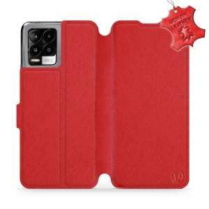Etui ze skóry naturalnej do Realme 8 Pro - wzór Red Leather