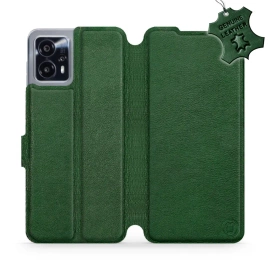 Etui ze skóry naturalnej do Motorola Moto G13 - wzór Green Leather