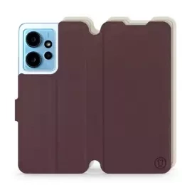 Etui Soft Touch do Xiaomi Redmi Note 12 4G - wzór Matowy burgund z platyną