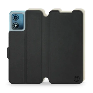 Etui Soft Touch do Motorola Moto E13 - wzór Satynowa czerń z platyną