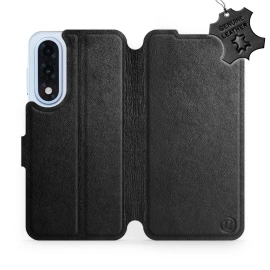 Etui ze skóry naturalnej do OnePlus Nord 5 - wzór Black Leather