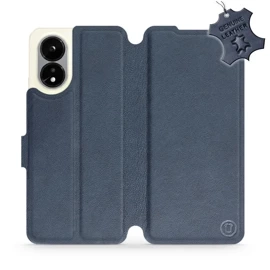 Etui ze skóry naturalnej do OPPO A38 - wzór Blue Leather