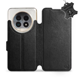 Etui ze skóry naturalnej do Realme 13 Pro Plus - wzór Black Leather
