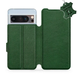 Etui ze skóry naturalnej do Google Pixel 8 Pro - wzór Green Leather