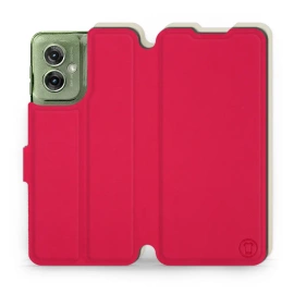 Etui Soft Touch do Motorola Moto G55 5G - wzór Żywa czerwień z platyną