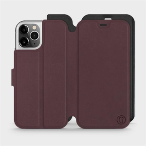 Etui Soft Touch do Apple iPhone 12 Pro - wzór Matowy burgund z czernią
