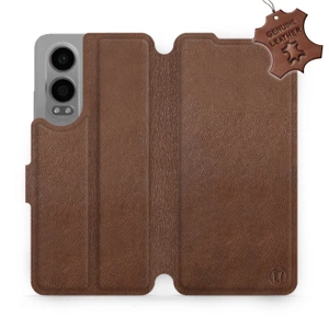 Etui ze skóry naturalnej do OnePlus Nord CE 4 Lite - wzór Brown Leather