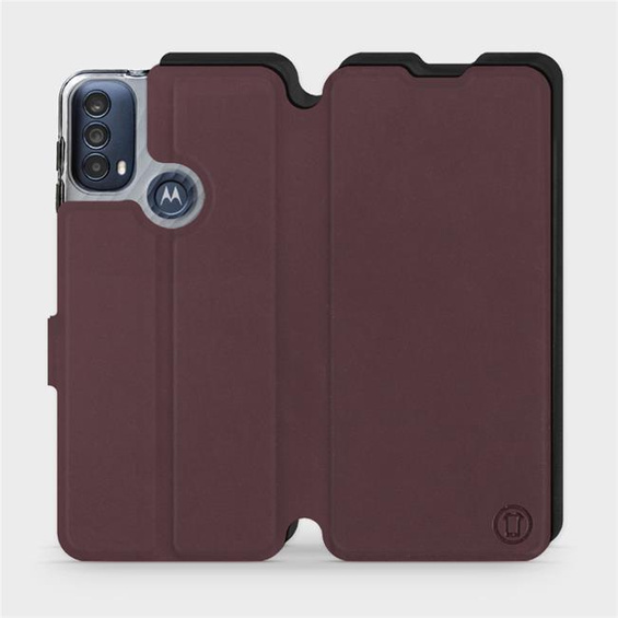 Etui Soft Touch do Motorola Moto E30 - wzór Matowy burgund z czernią