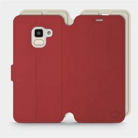 Etui Soft Touch do Samsung Galaxy J6 2018 - wzór Zachodząca czerwień z platyną