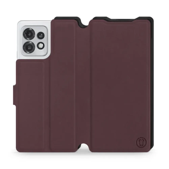 Etui Soft Touch do Motorola Edge 40 Pro - wzór Matowy burgund z czernią