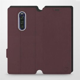 Etui Soft Touch do Sony Xperia 1 - wzór Matowy burgund z czernią