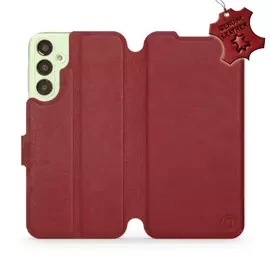 Etui ze skóry naturalnej do Samsung Galaxy A24 - wzór Dark Red Leather