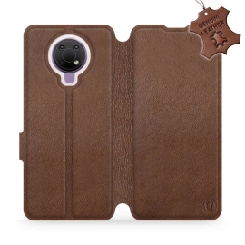 Etui ze skóry naturalnej do Nokia G10 - wzór Brown Leather