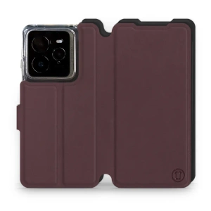 Etui Soft Touch do Realme GT 7 Pro - wzór Matowy burgund z czernią