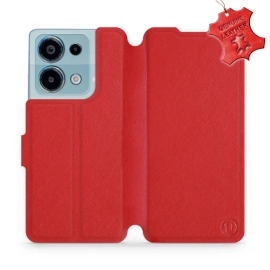 Etui ze skóry naturalnej do Xiaomi Redmi Note 13 Pro 4G - wzór Red Leather