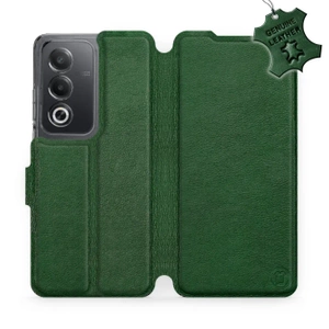 Etui ze skóry naturalnej do OPPO A80 5G - wzór Green Leather