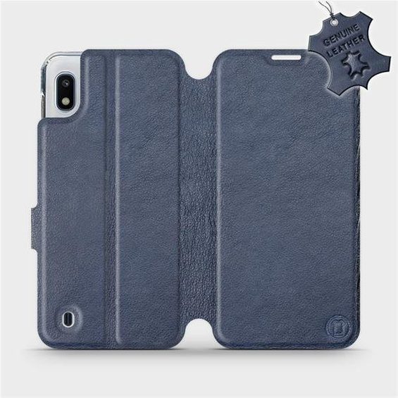 Etui ze skóry naturalnej do Samsung Galaxy A10 - wzór Blue Leather