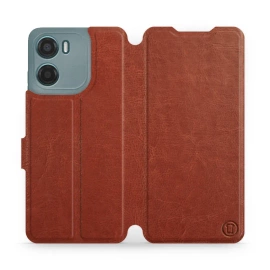 Etui do Motorola Moto E15 - wzór Brown&Orange