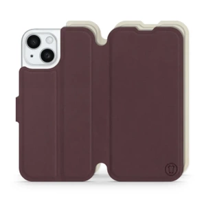 Etui Soft Touch do Apple iPhone 15 - wzór Matowy burgund z platyną