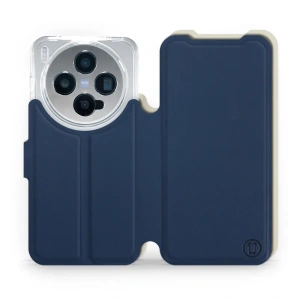 Etui Soft Touch do Vivo X300 - wzór Głęboki granat z platyną