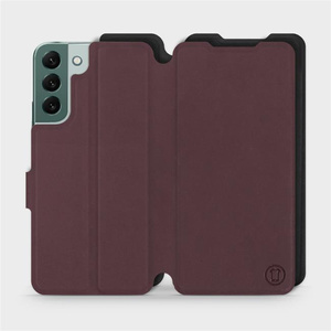 Etui Soft Touch do Samsung Galaxy S22 Plus - wzór Matowy burgund z czernią