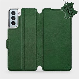 Etui ze skóry naturalnej do Samsung Galaxy S21 Plus - wzór Green Leather