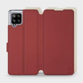 Etui Soft Touch do Samsung Galaxy A42 - wzór Żywa czerwień z platyną